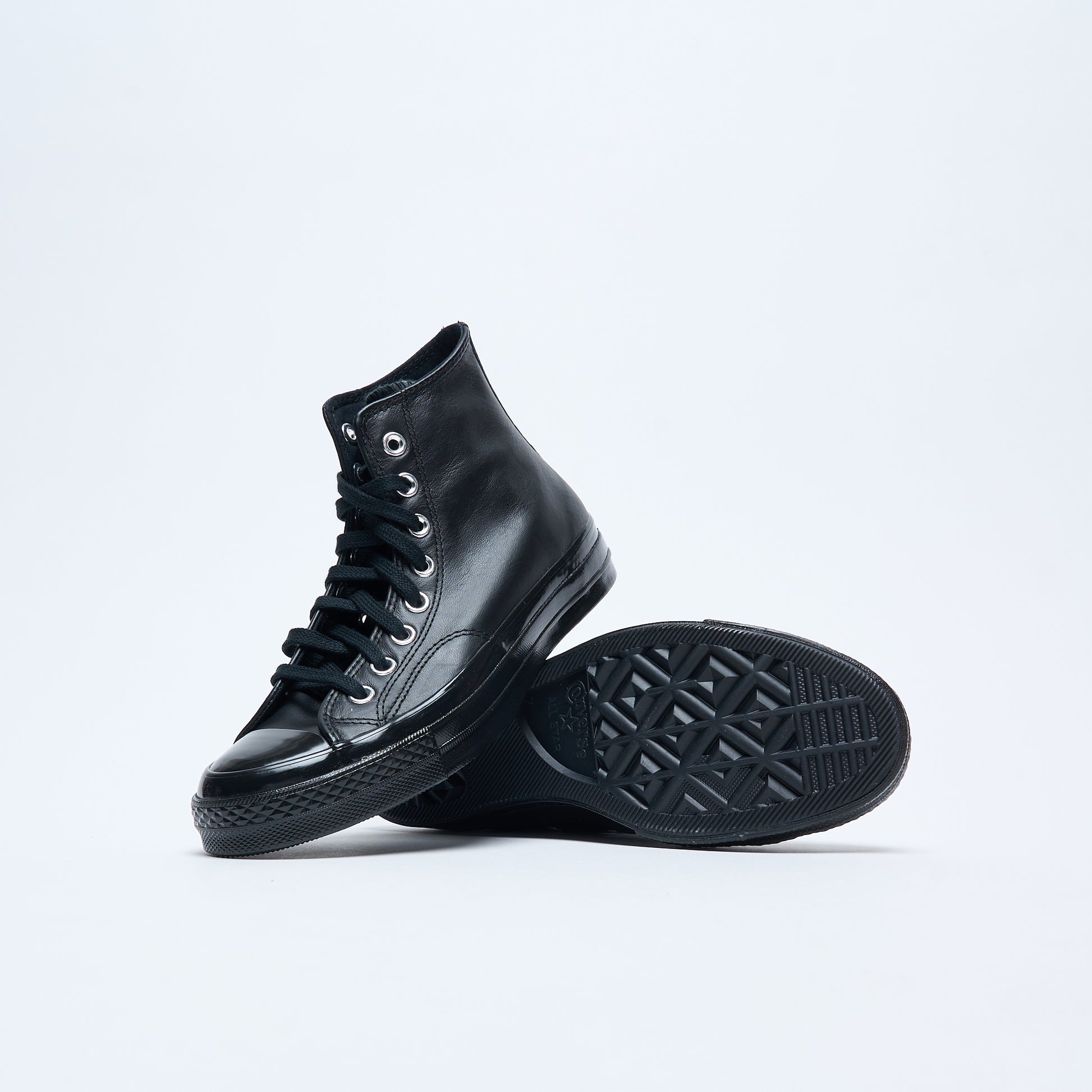 Converse - Chuck 70 HI Leather (Black/Black/White)