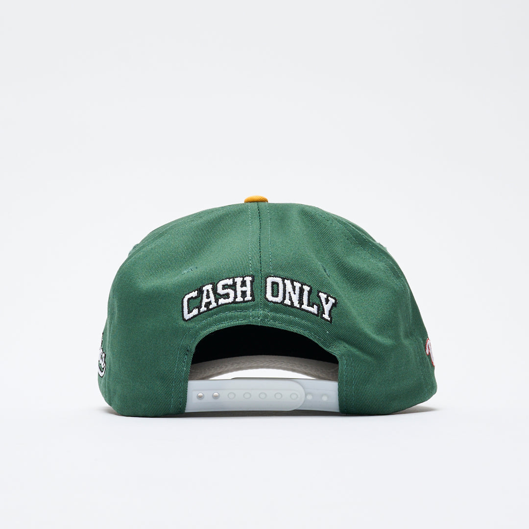 Cash Only - Ballpark Snapback Cap (Green/Gold)