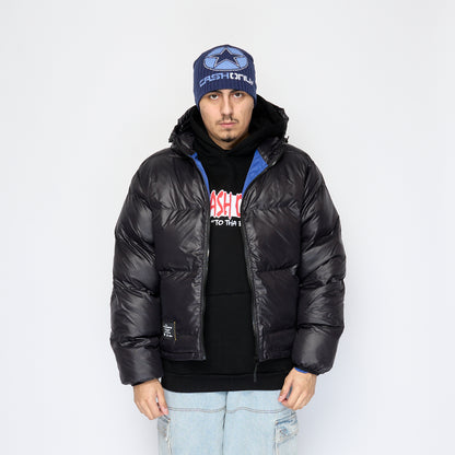 Cash Only - Shiny Logo Hooded Puffer Jacket (Black)