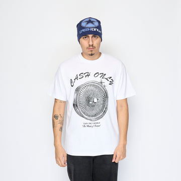 Cash Only - Wheels Tee (White)