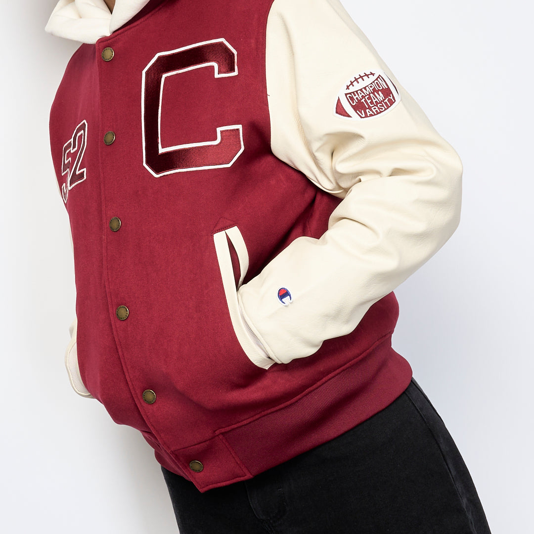 Champion - Reverse Weave Bomber Jacket (Burgundy/White)