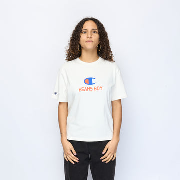 Champion x Beams Boy - Logo T-shirt (White)