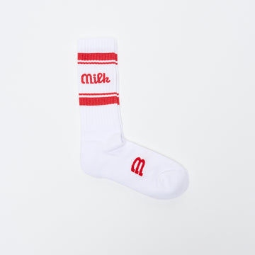Chaussettes - Milk - Milson Socks "Made In France" SP24 (White/Red)