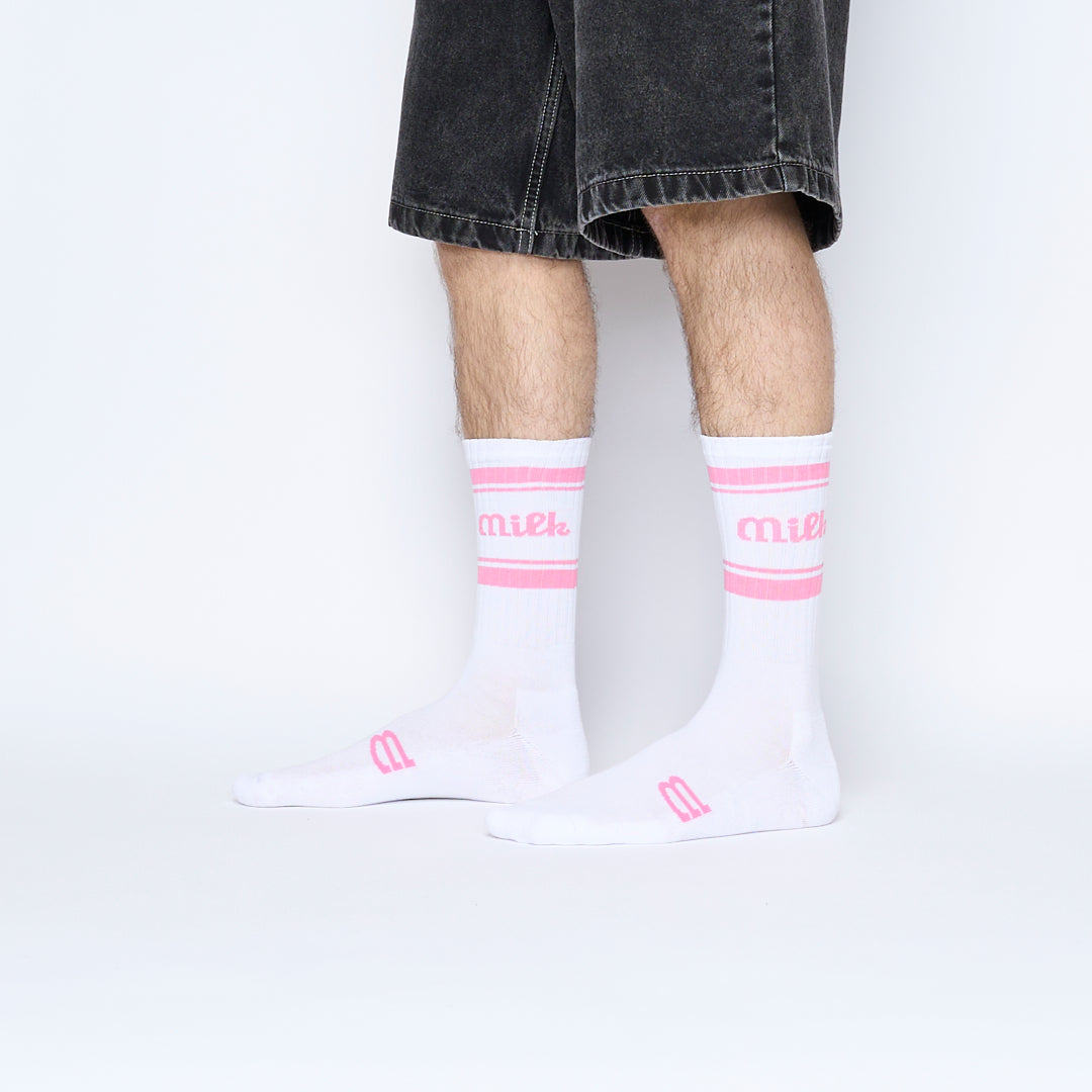 Chaussettes - Milk - Milson Socks "Made In France" SP24 (White/Pink)