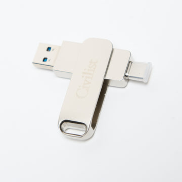 Civilist -  2 In 1 USB Stick (Silver)