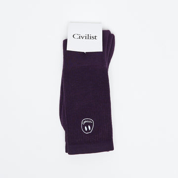 Civilist -  Mono Smiler Socks (Grape)