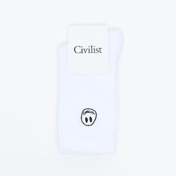 Civilist -  Mono Smiler Socks (White)