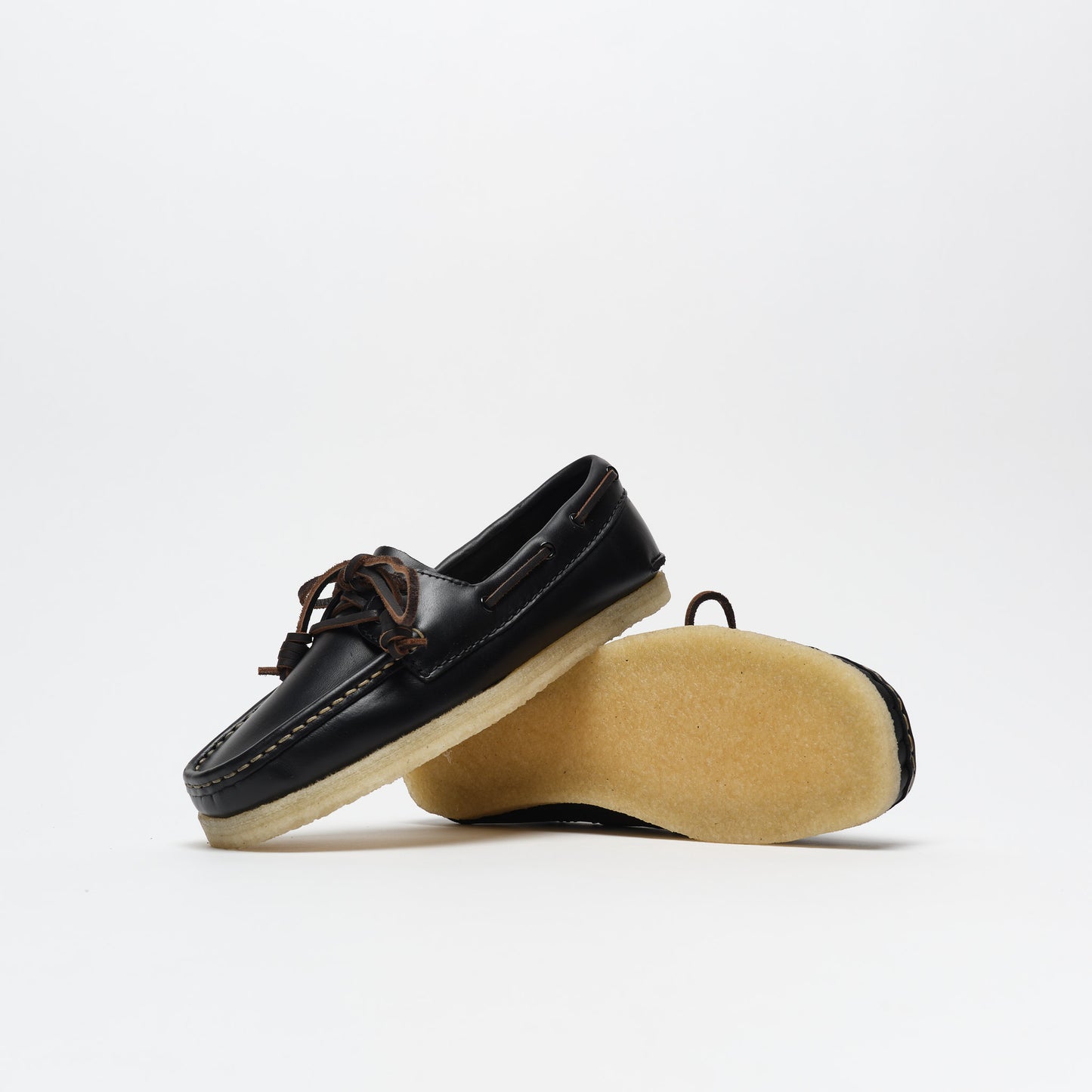 Clarks Godney Boat. Black Leather Women