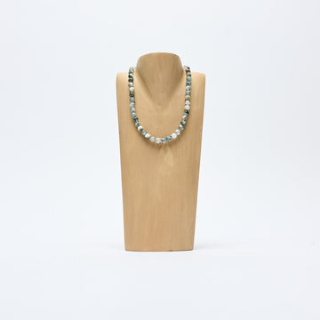 Collier - Quaint Jewelry - Kayu  Necklace Small (White/Green)