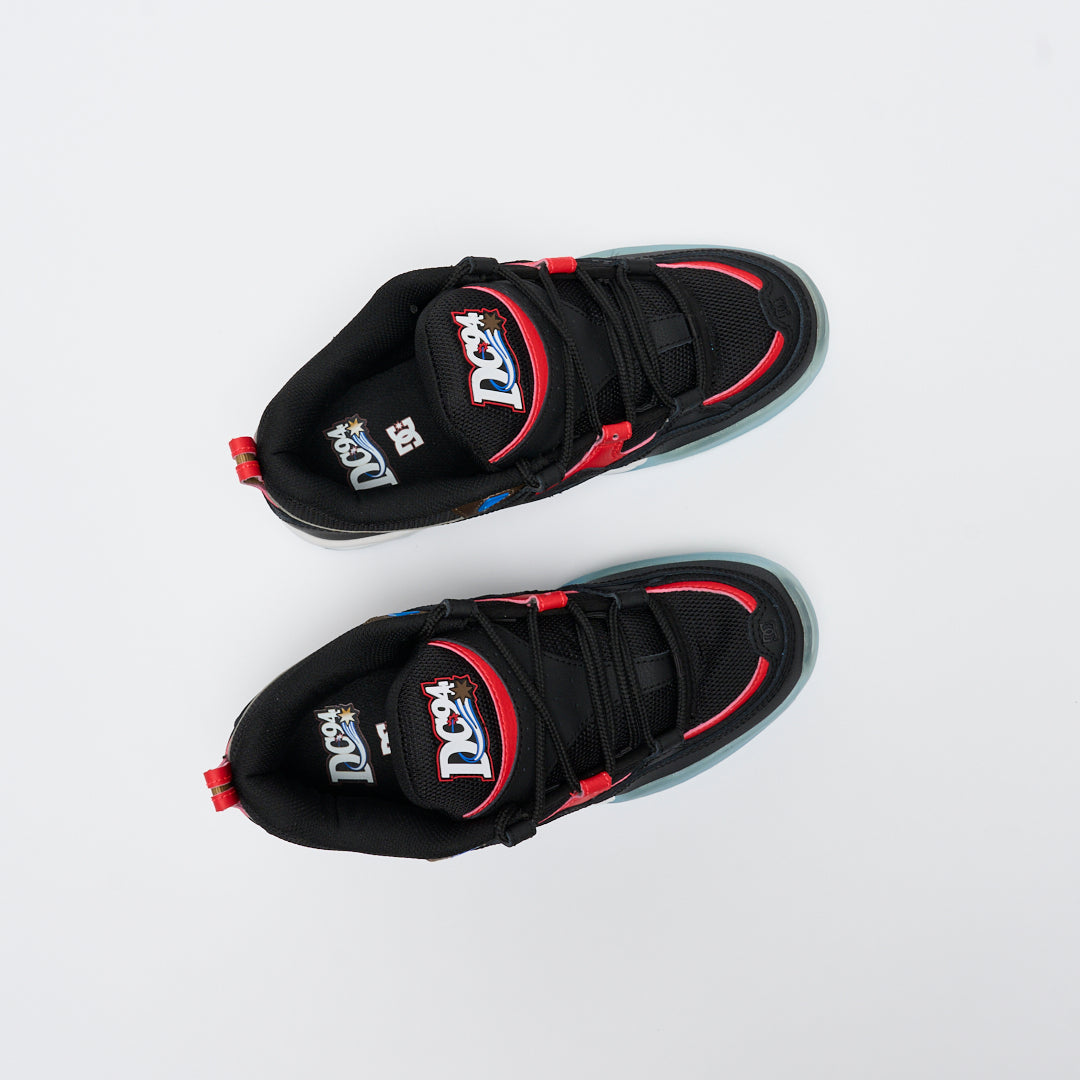 Red and black dc shoes sales