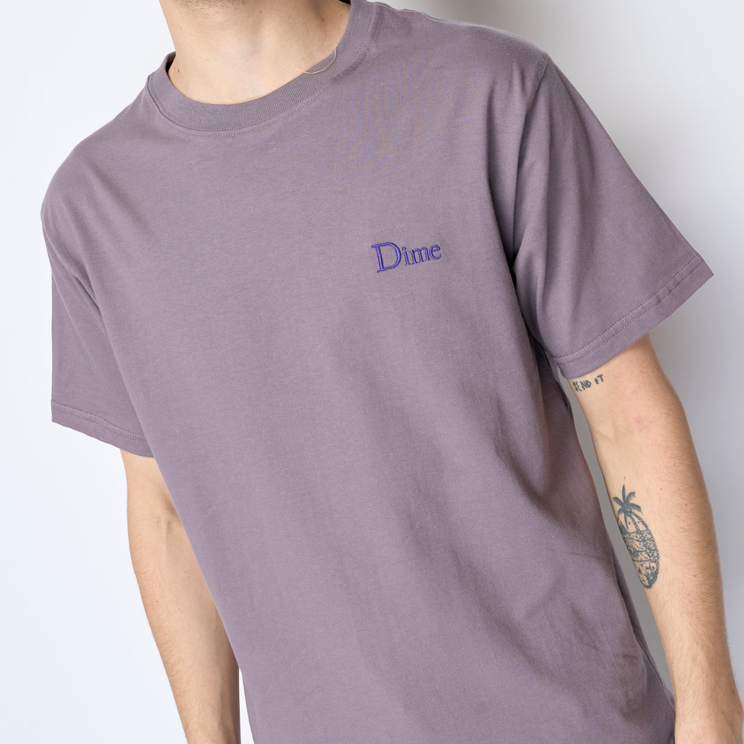 Dime - Classic Small Logo T-Shirt (Plum Gray)