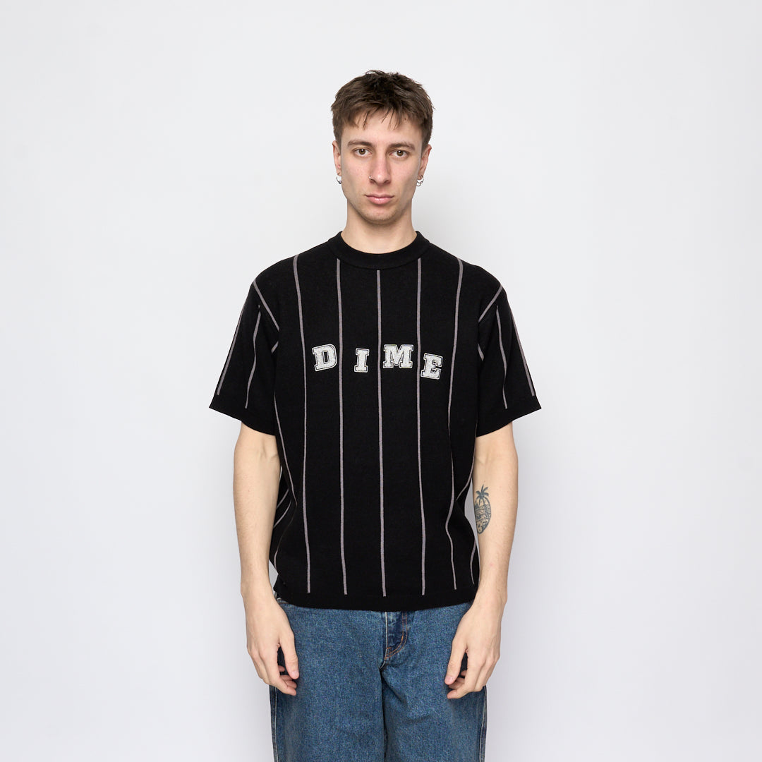 Dime - Striped SS Knit (Black)