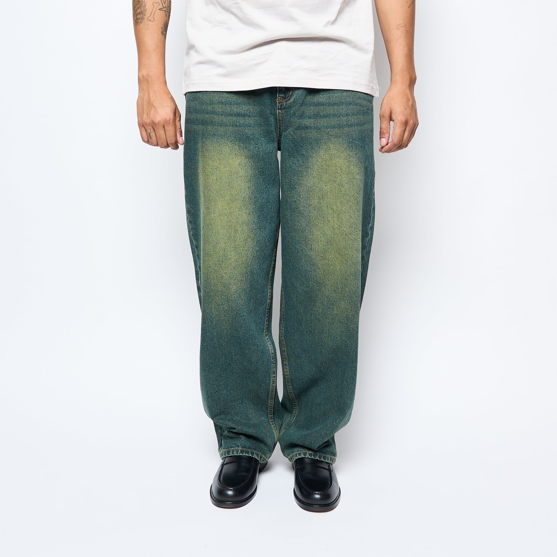 Dime MTL - Baggy Denim Pants (Sandblasted Pine)