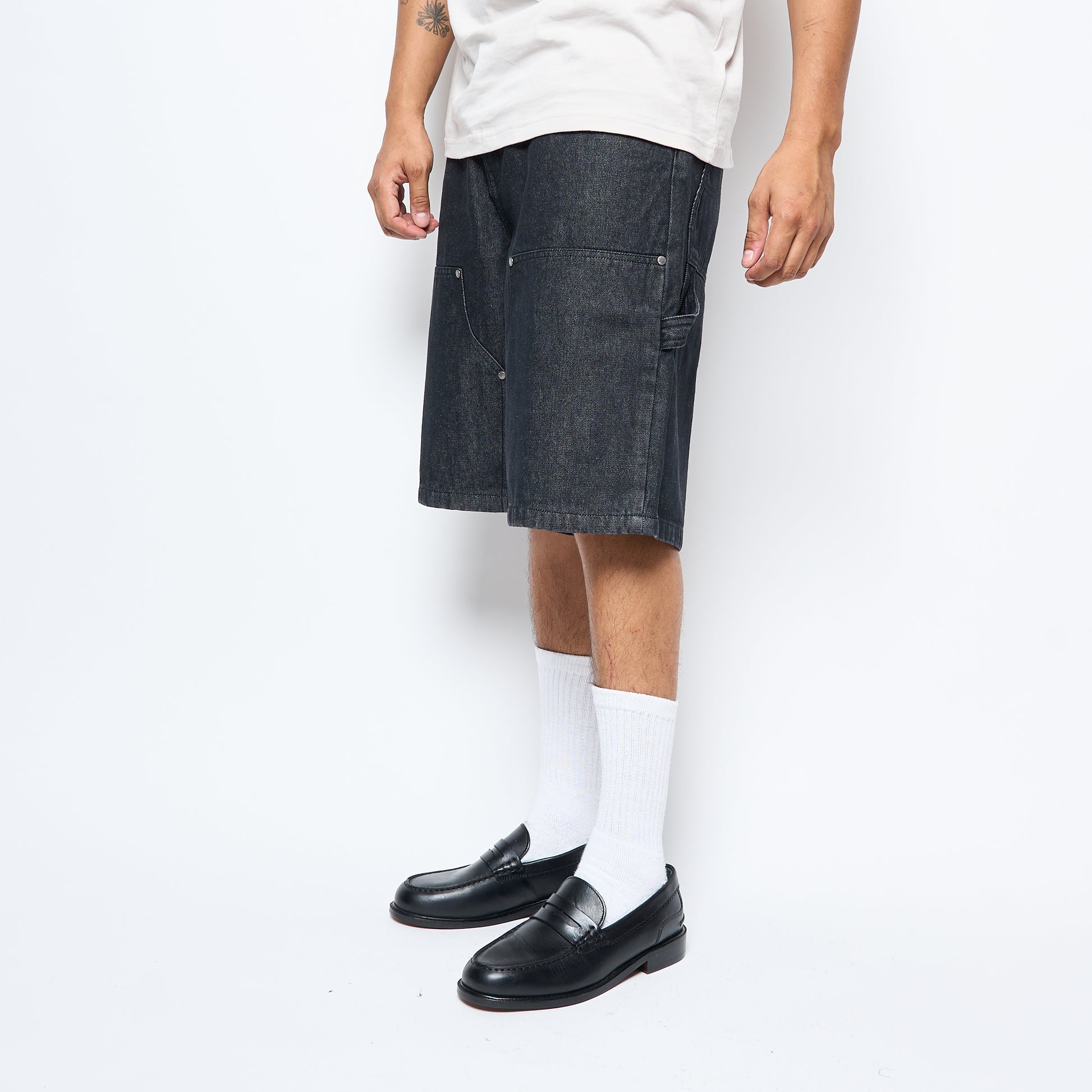 Dime MTL - Carpenter Denim Shorts (Black Washed)