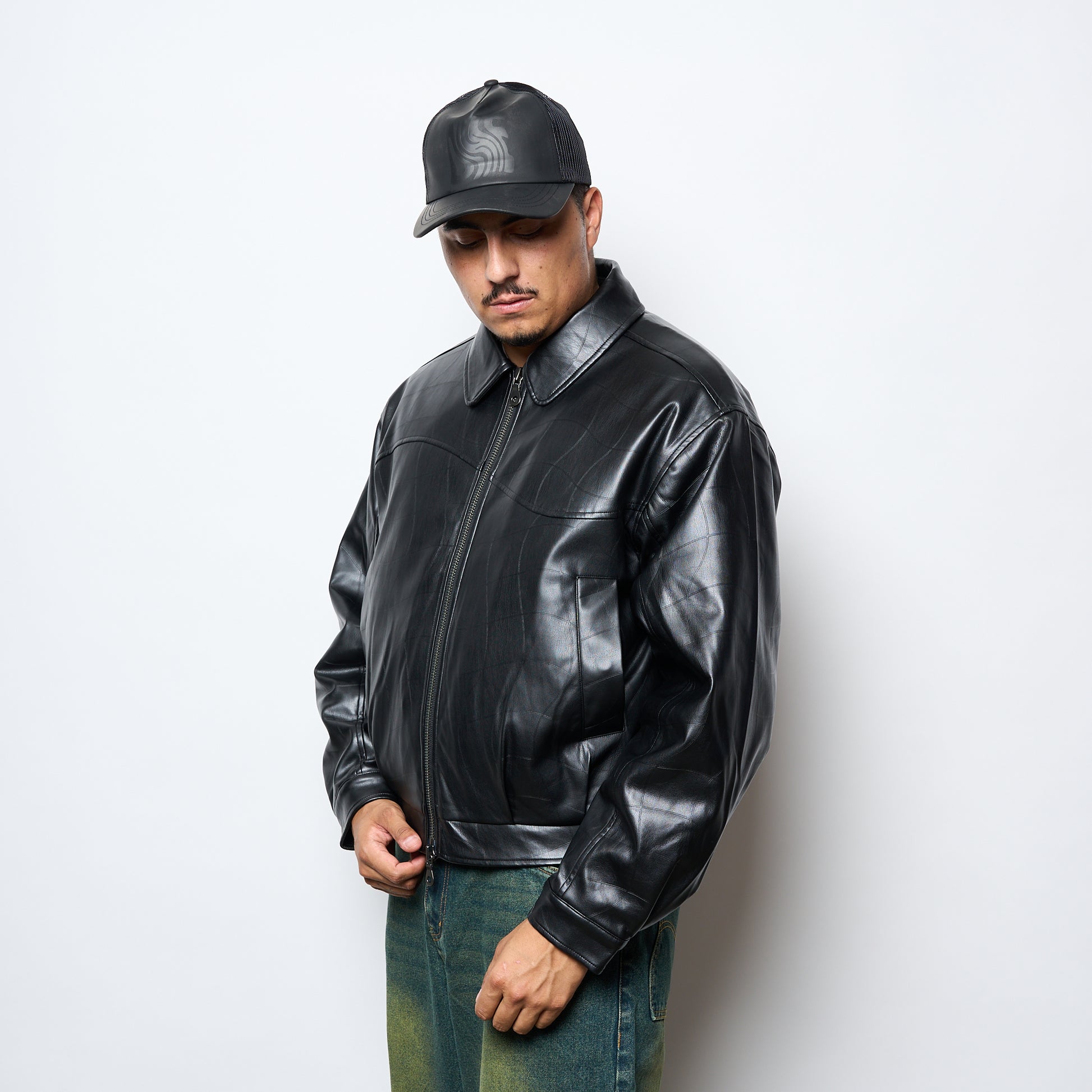Dime MTL - Debossed Wavy Jacket (Black)
