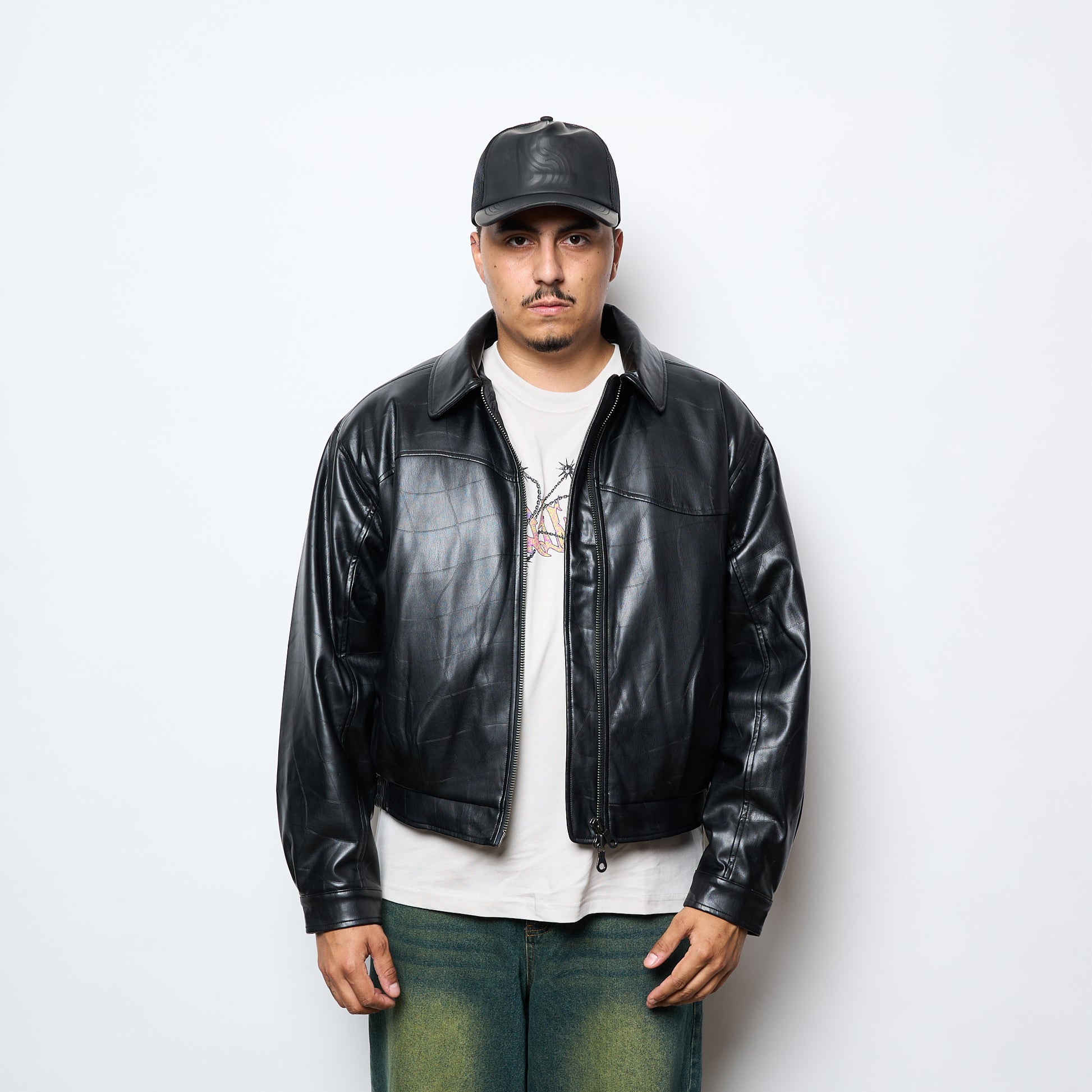 Dime MTL - Debossed Wavy Jacket (Black)