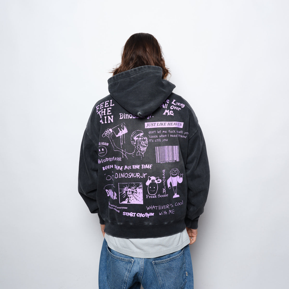 Dinosaur Jr x Color Bars Weirdness Hoodie Potassium Black
