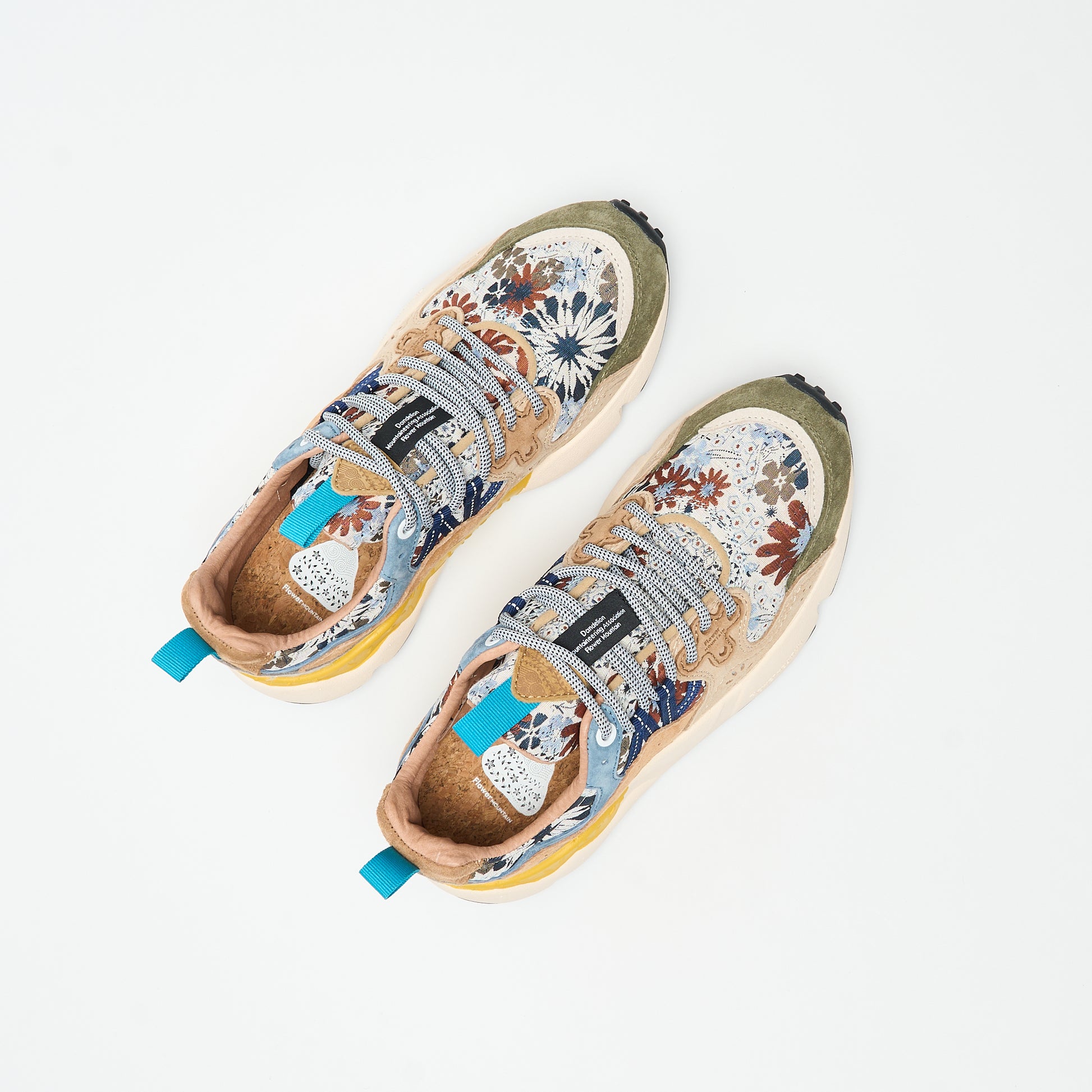 Flower Mountain - Yamano 3 Woman Suede/Jacquard (Flower Print/Cloud Grey)