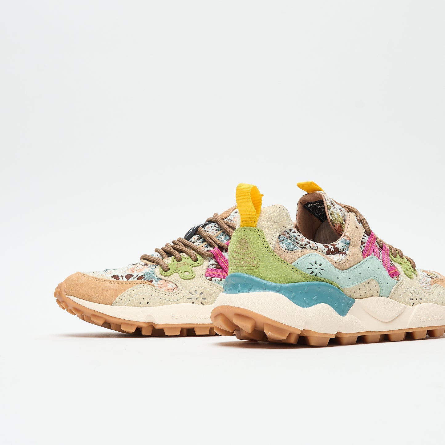 Flower Mountain - Yamano 3 Woman Suede/Jacquard (Flower Print/Cream Beige)