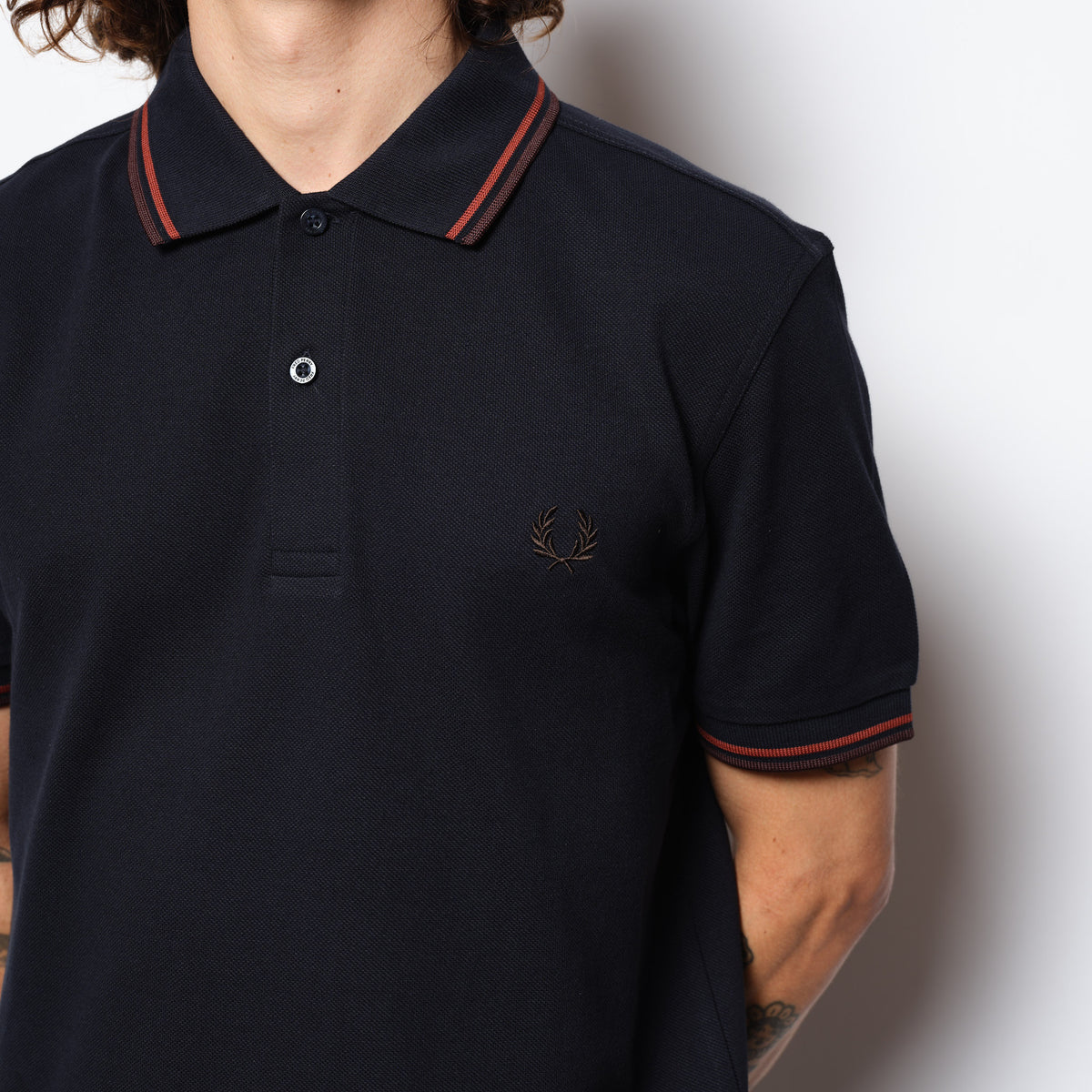 Fred Perry - Twin Tipped Polo Shirt Black/Ecru/Green