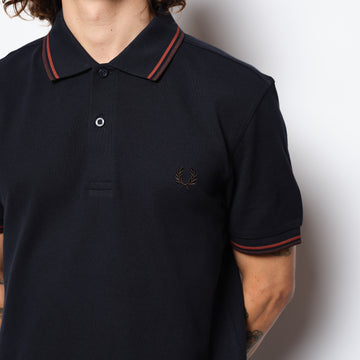 Fred Perry - Twin Tipped Polo Shirt Black/Ecru/Green