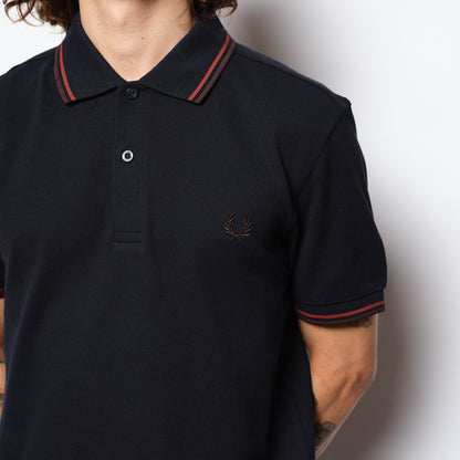 Fred Perry - Twin Tipped Polo Shirt Black/Ecru/Green