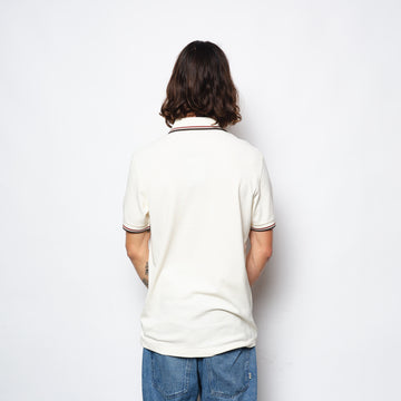 Fred Perry - Twin Tipped Polo Shirt Ecru/Burgundy/NIght green
