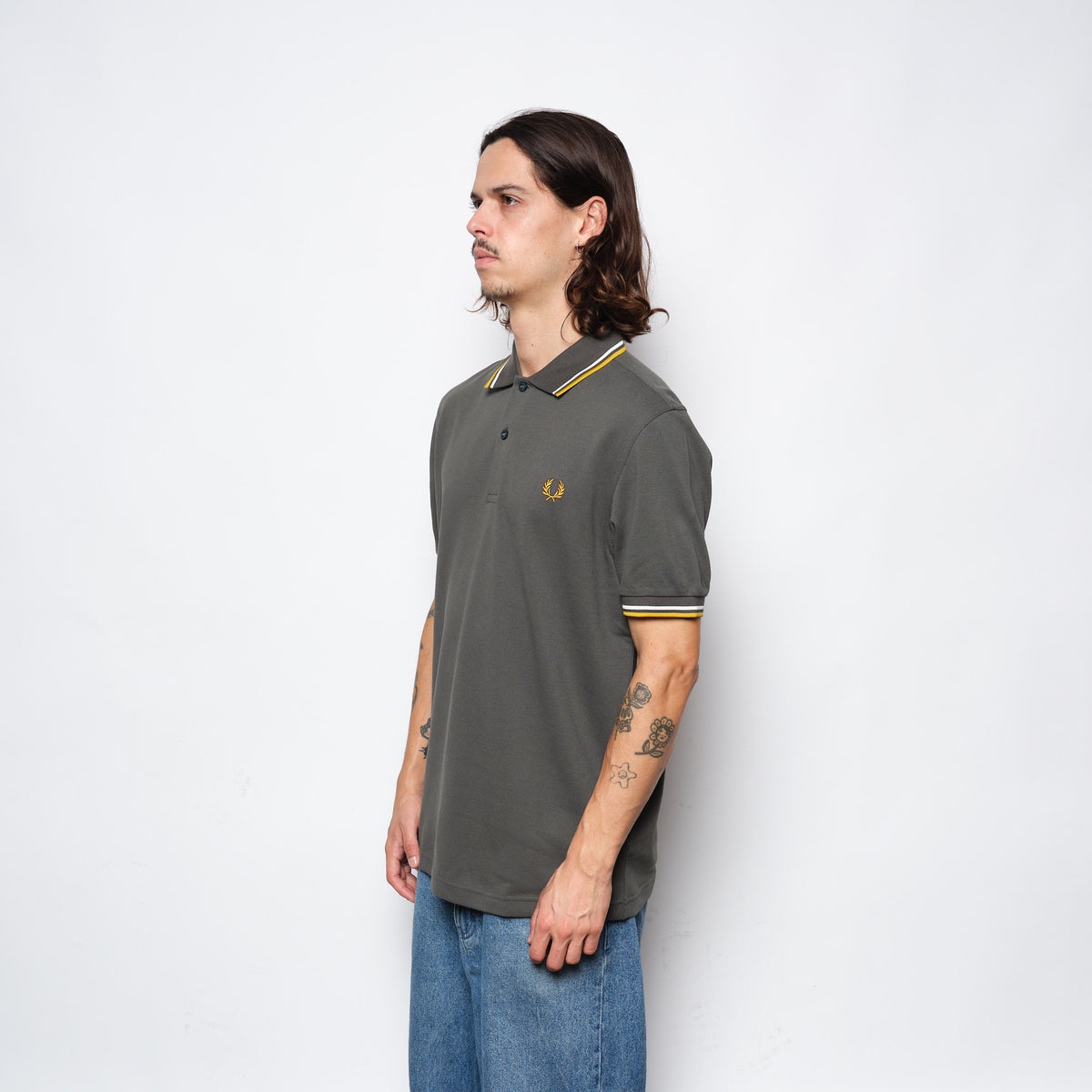 Fred Perry - Twin Tipped Polo Shirt Field Green/Ecru/Golden
