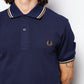 Fred Perry - Twin Tipped Polo Shirt Navy/Snow White/Dark Camel