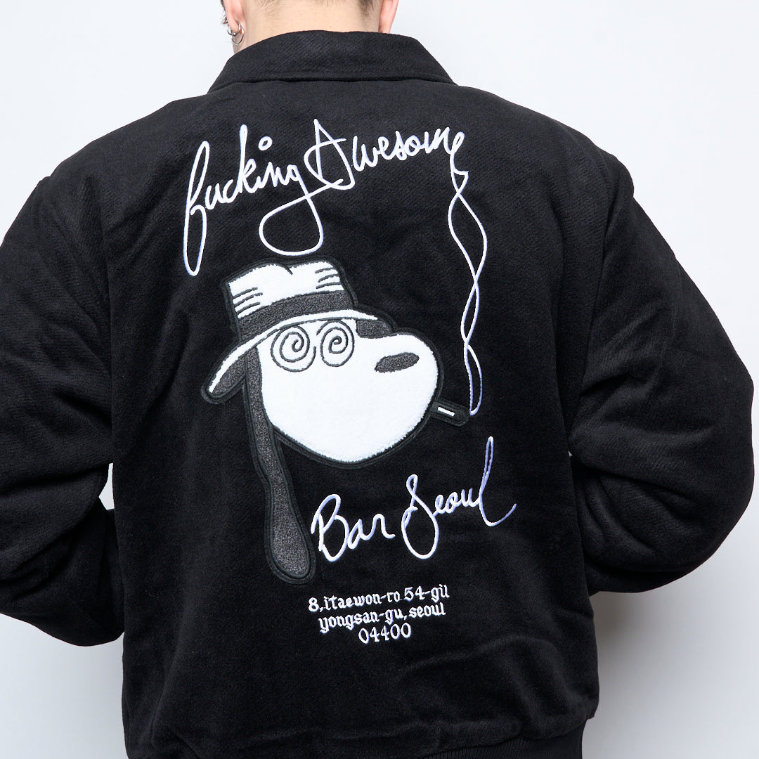Fucking Awesome - Korea Bar Varsity Jacket (Black)