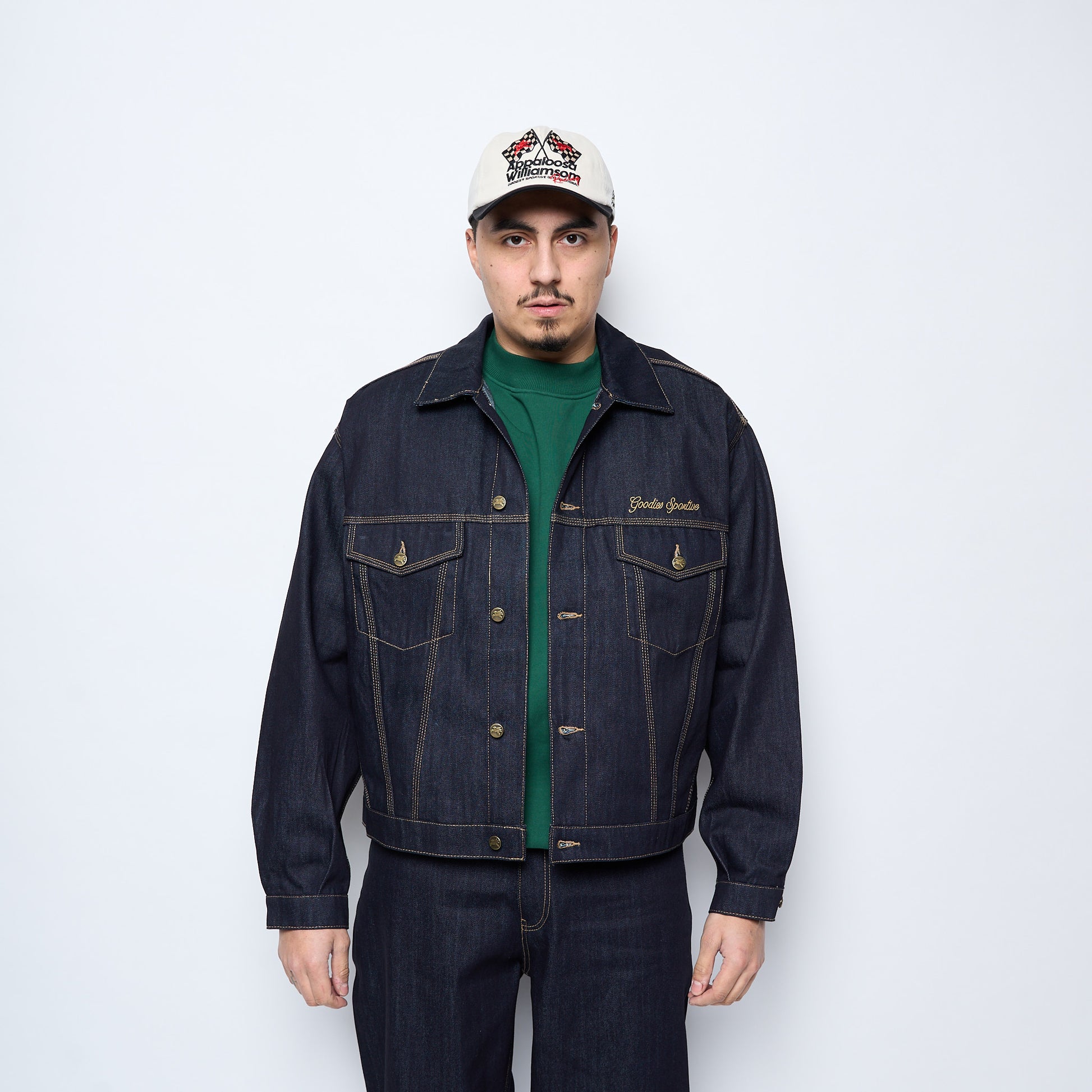Goodies Sportive - Raw Denim Trucker Jacket (Denim Blue)