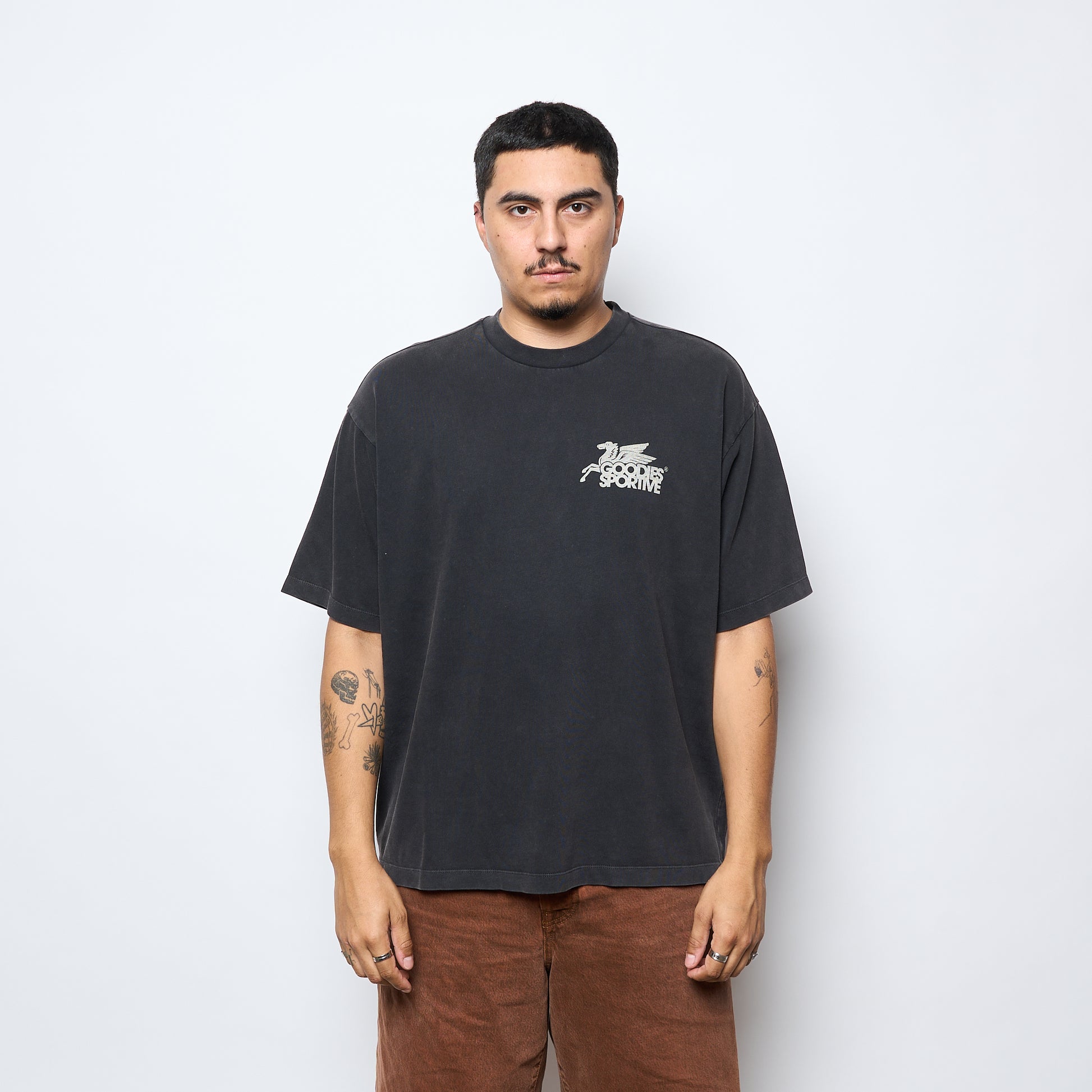 Goodies Sportive -Dusty Premium Pegasus T-shirt (Faded Black)