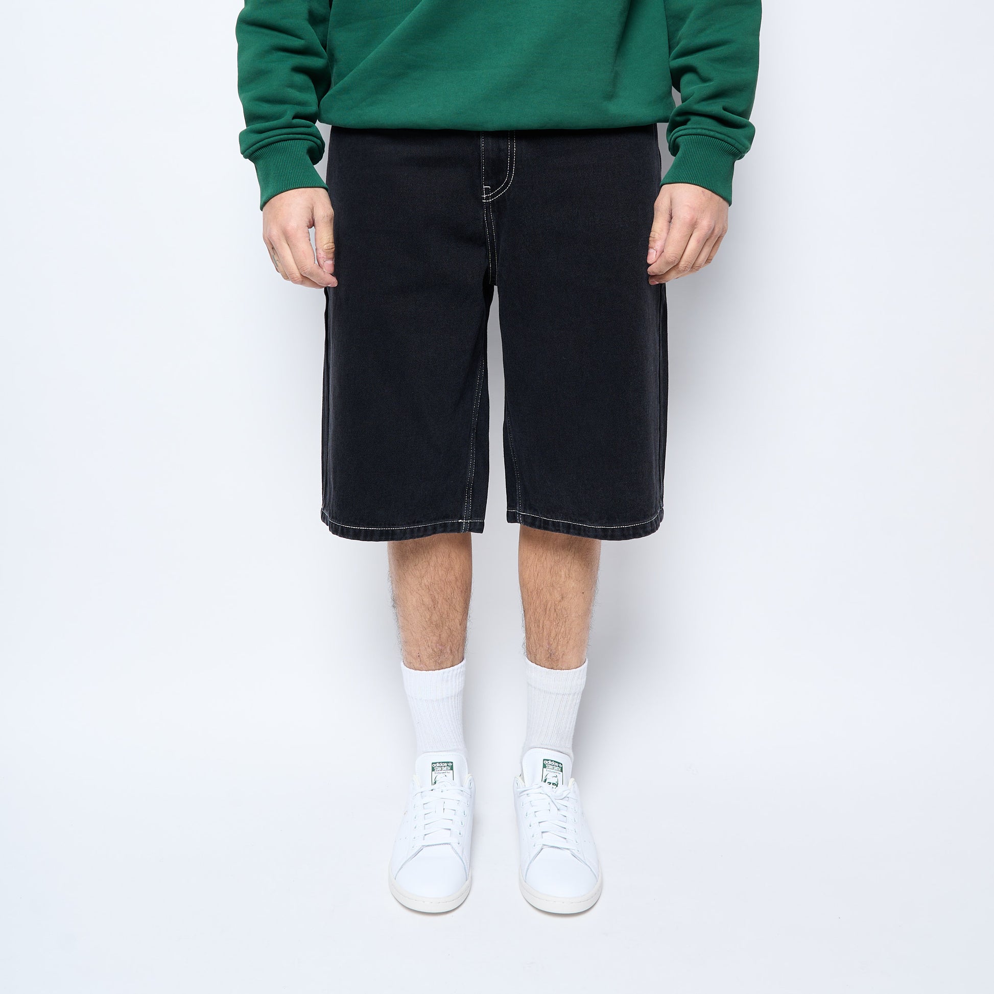Goodies Sportive - Denim Contrast Thread Short (Black)