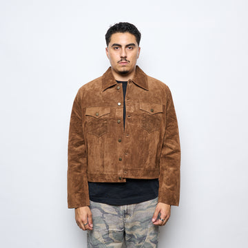 Goodies sportive - Real Suede Leather Track Jacket (Kombu)