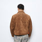 Goodies sportive - Real Suede Leather Track Jacket (Kombu)