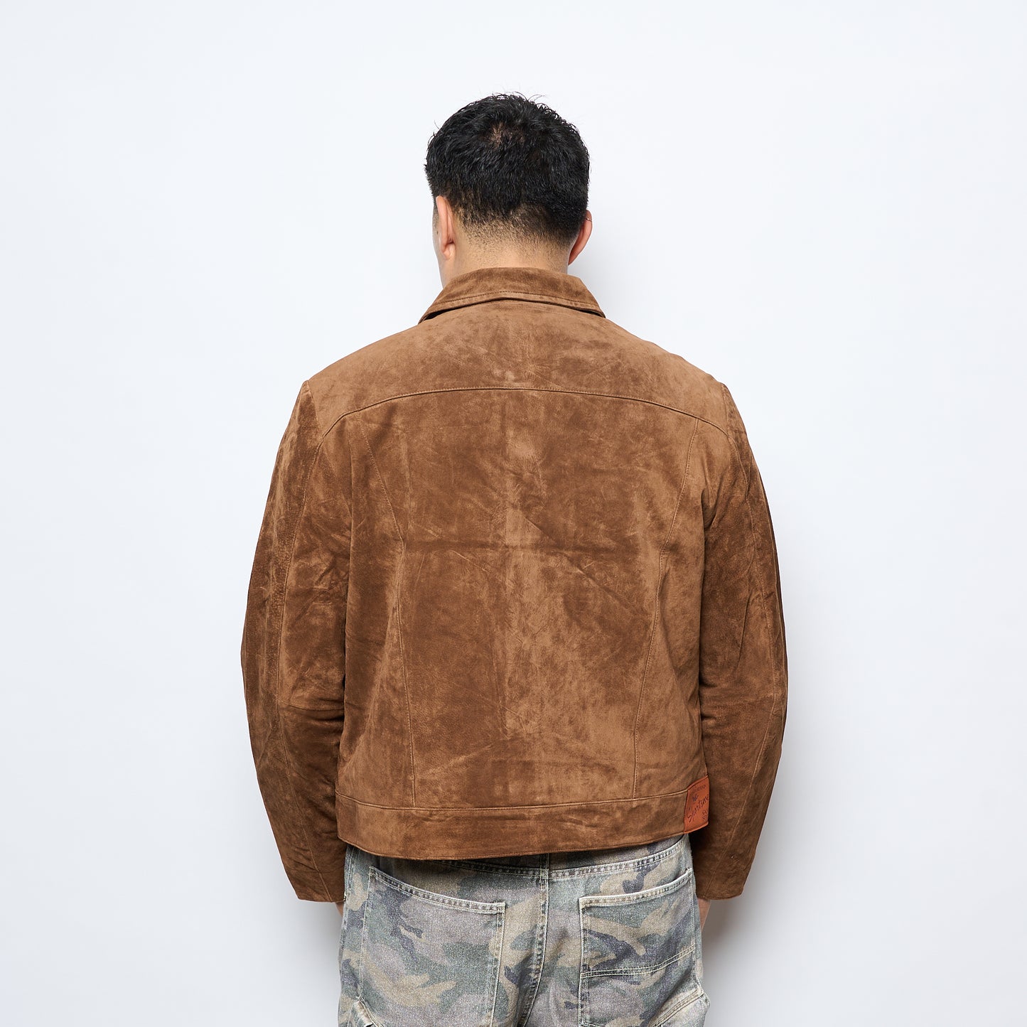 Goodies sportive - Real Suede Leather Track Jacket (Kombu)