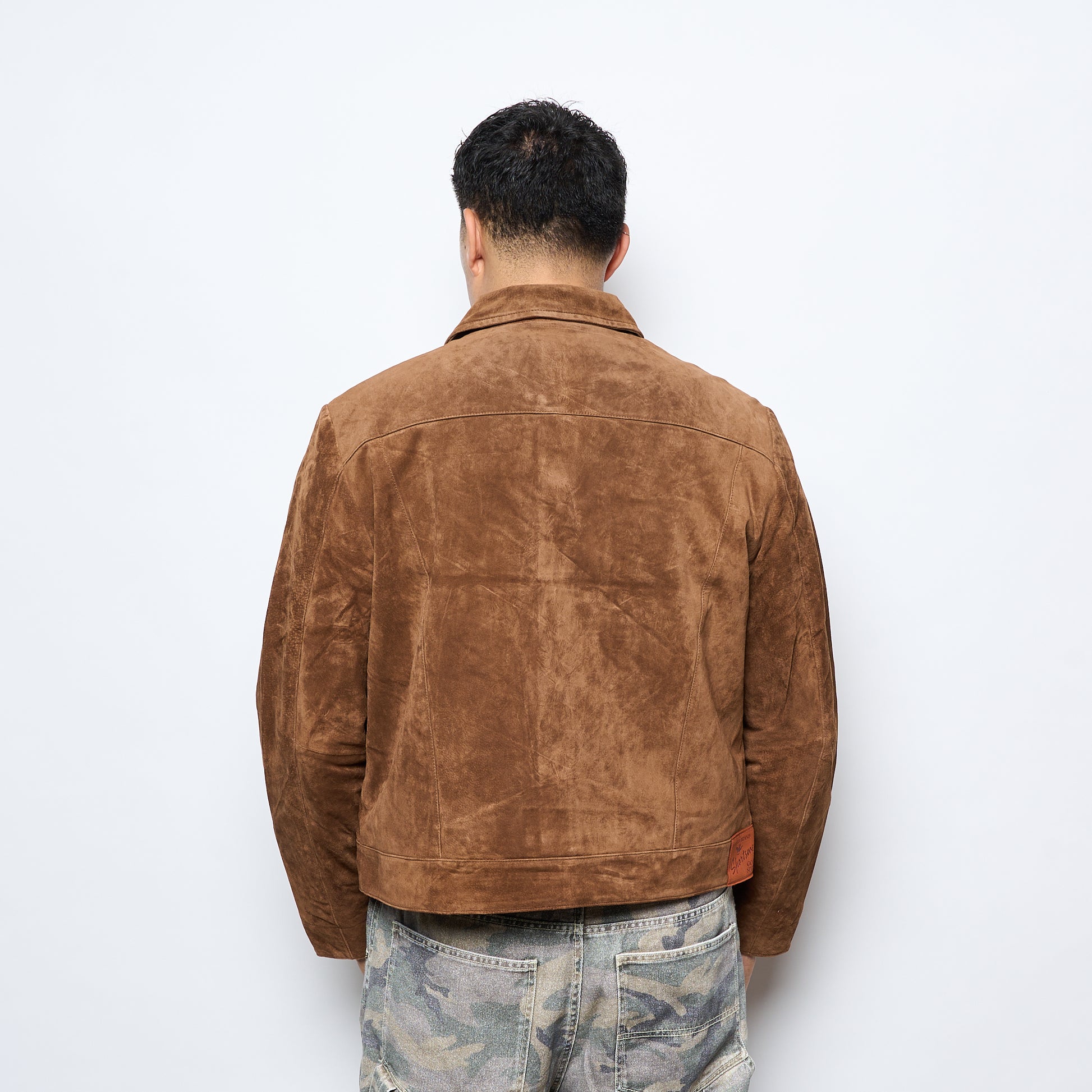 Goodies sportive - Real Suede Leather Track Jacket (Kombu)