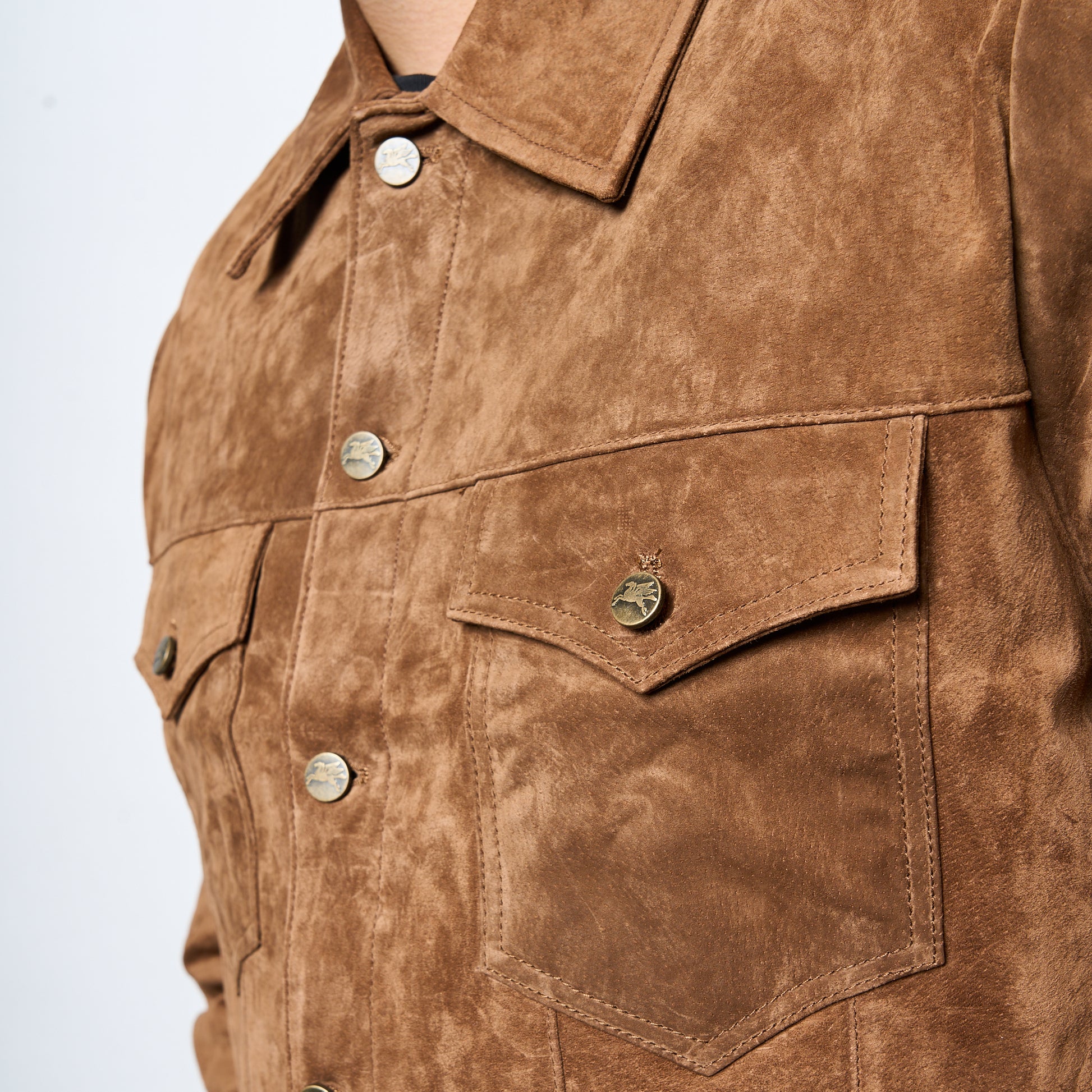 Goodies sportive - Real Suede Leather Track Jacket (Kombu)