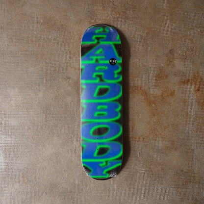 Hardbody NYC - Stacked Spot Logo (Blue/Neon) Deck 8.25