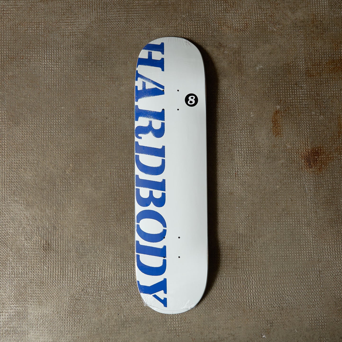 Hardbody Skateboards - Stencil Deck (White/Blue) 8 