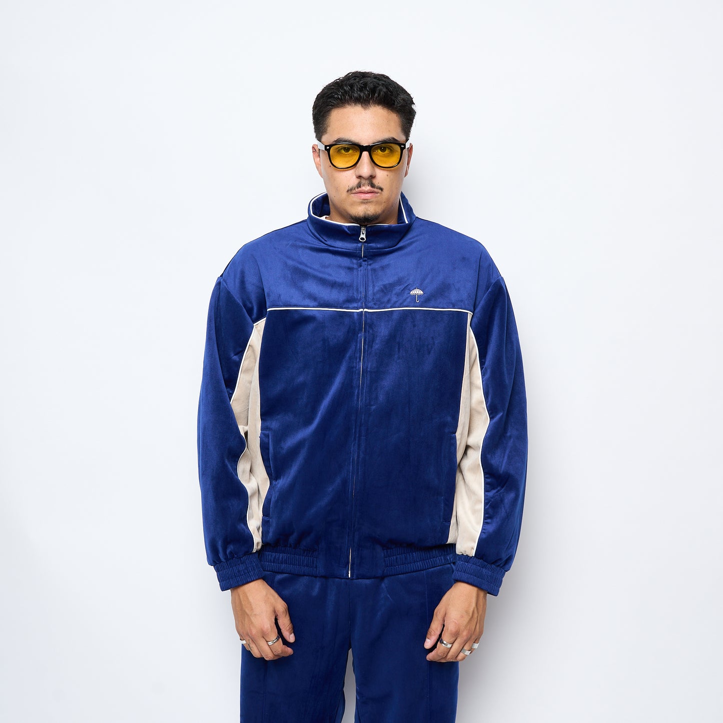 Helas Caps Co - Donny Tracksuit Jacket (Navy/Beige)