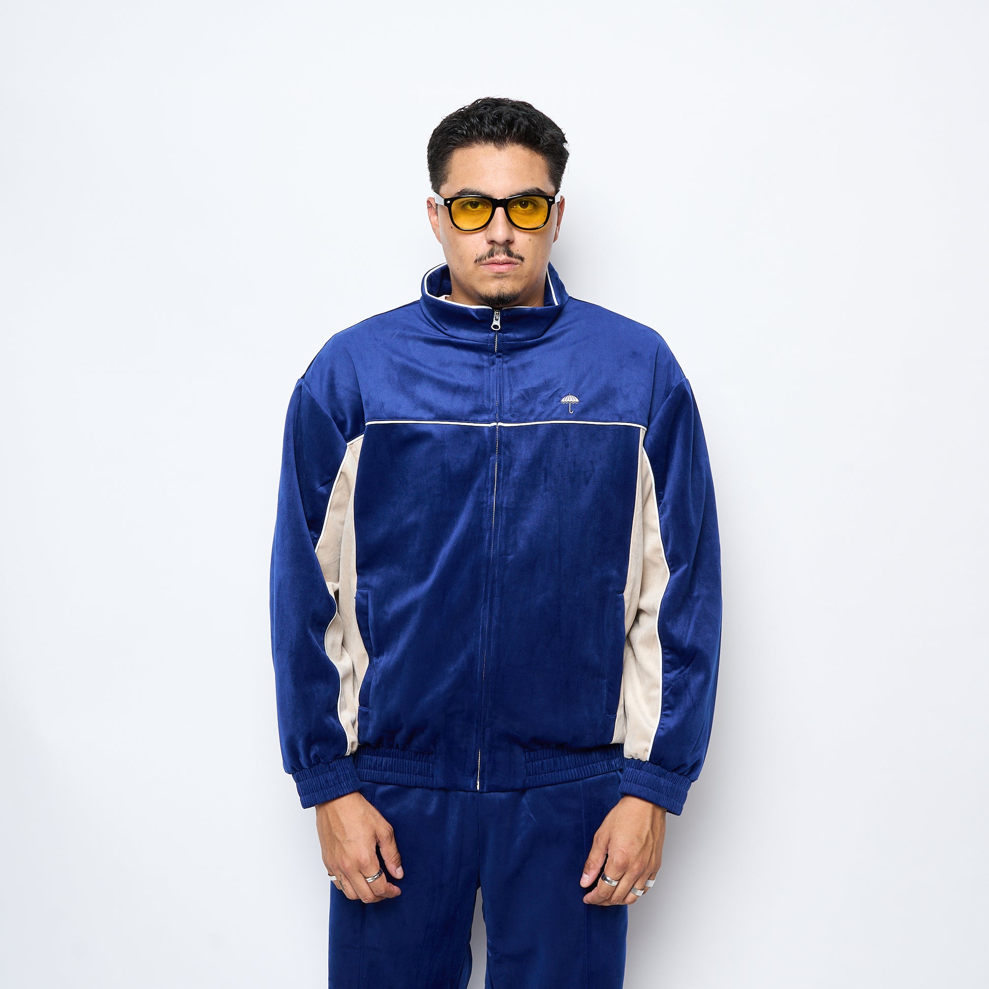 Helas Caps Co - Donny Tracksuit Jacket (Navy/Beige)