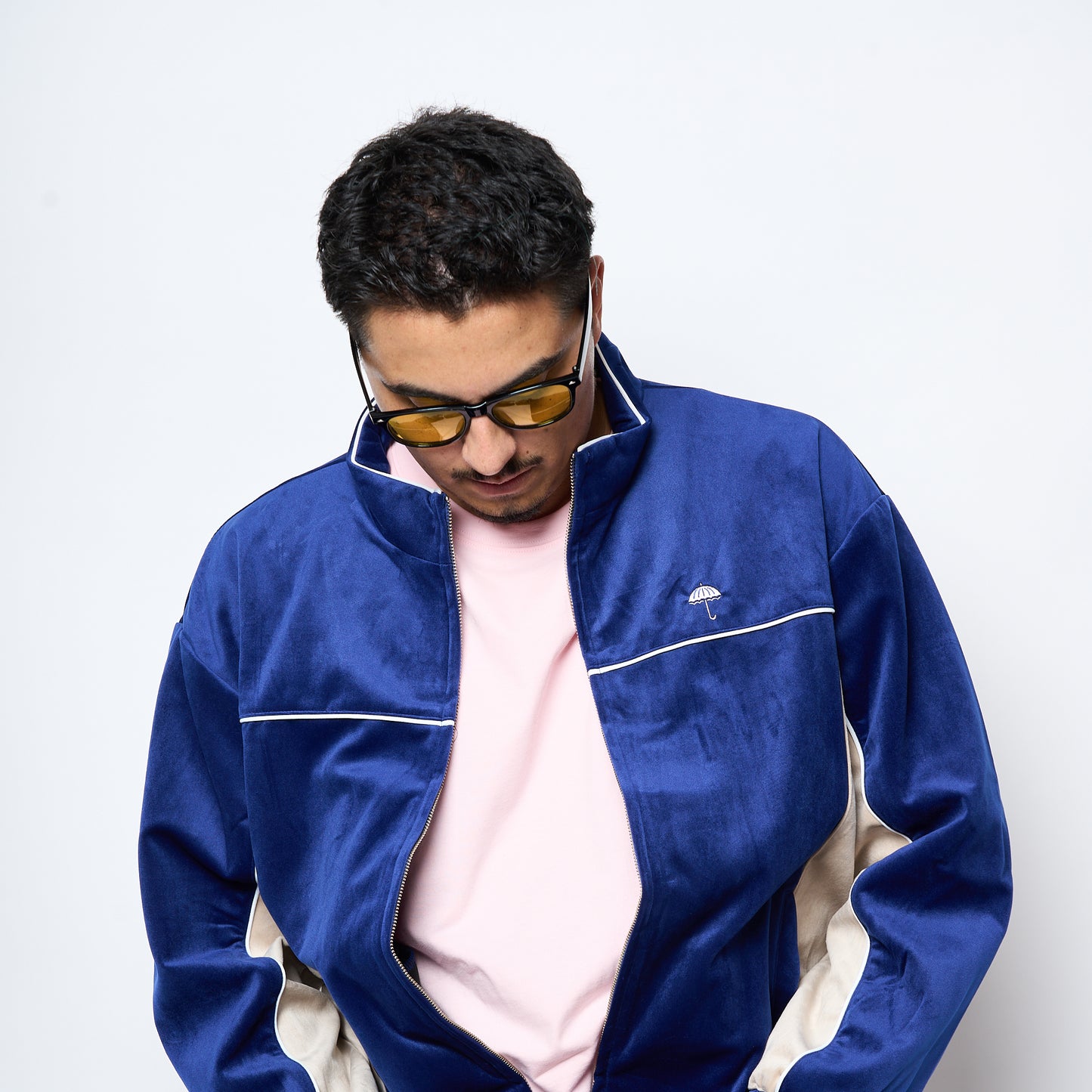 Helas Caps Co - Donny Tracksuit Jacket (Navy/Beige)