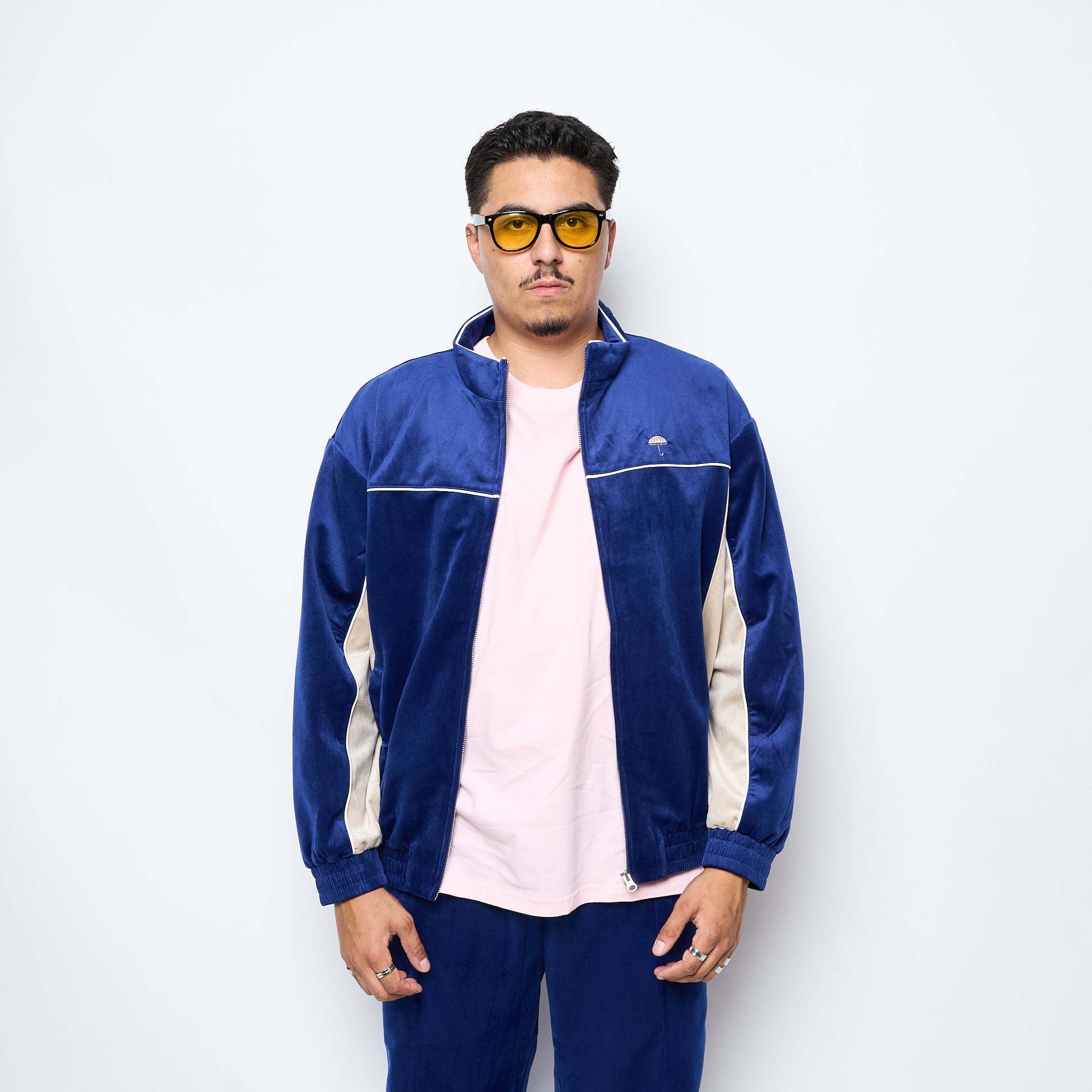 Helas Caps Co - Donny Tracksuit Jacket (Navy/Beige)