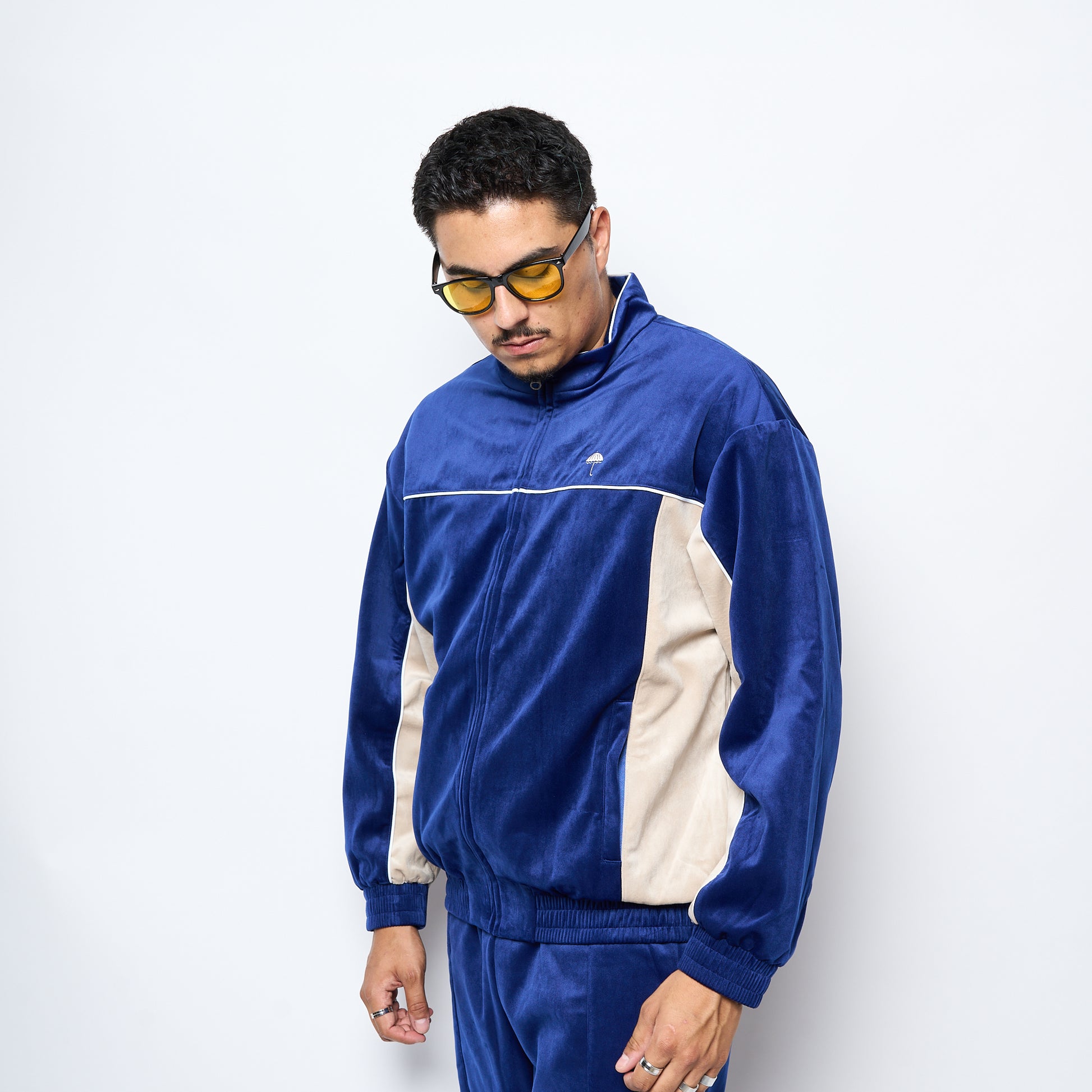 Helas Caps Co - Donny Tracksuit Jacket (Navy/Beige)