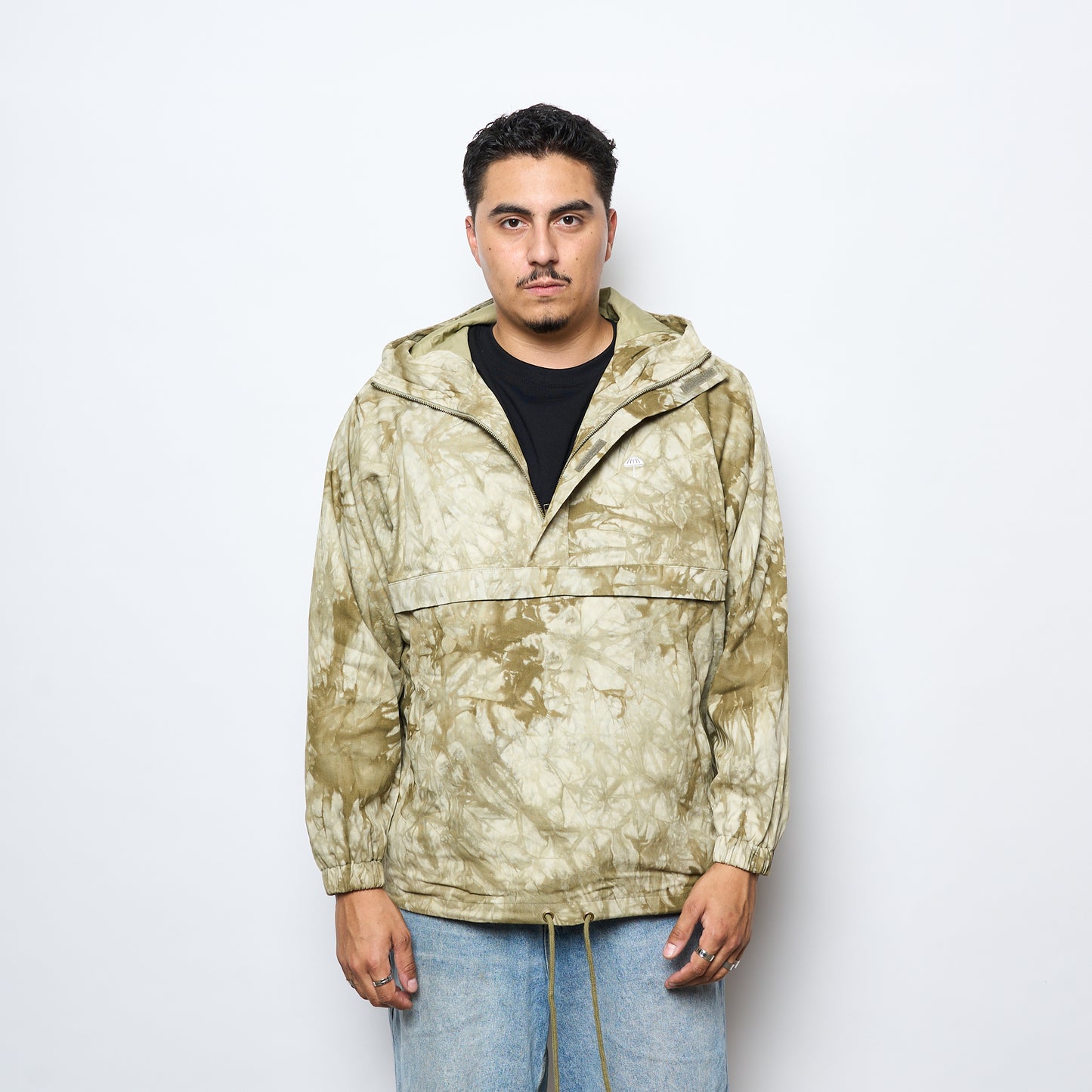 Helas Caps Co - Tie Camo Hooded Quarter Zip Jacket (Beige)