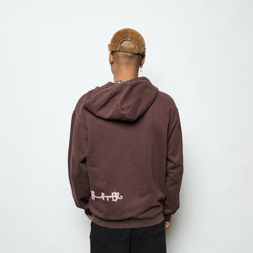 Madlib x Butter Goods- Beat Konducta Zip-Thru Hood (Washed Chestnut)