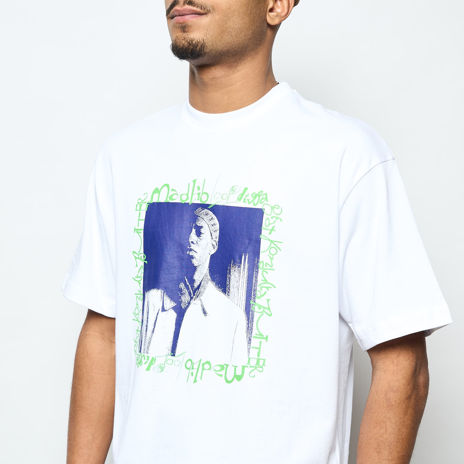 Madlib x Buttergoods- Loop Digga Tee (White)