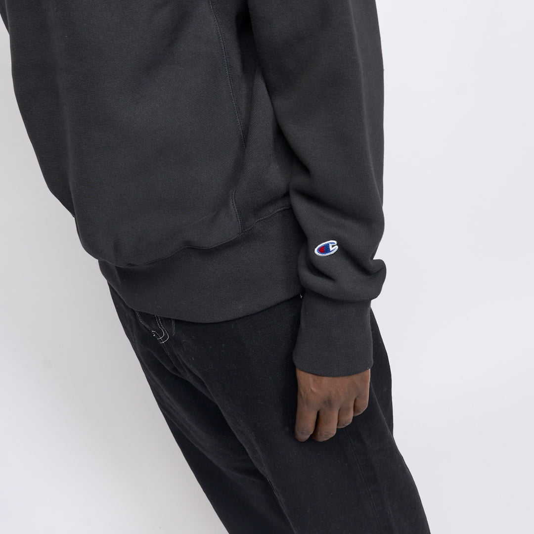 Milk - Basic Embroidered Big Logo Crewneck (Black)