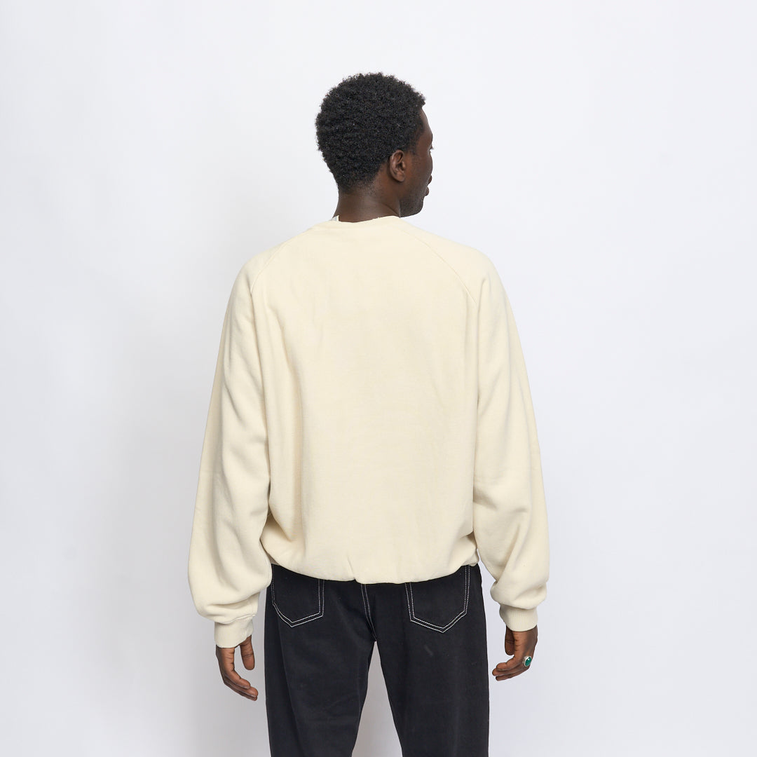 Milk - Basic Embroidered Big Logo Raglan Crewneck (Beige/Chocolate)